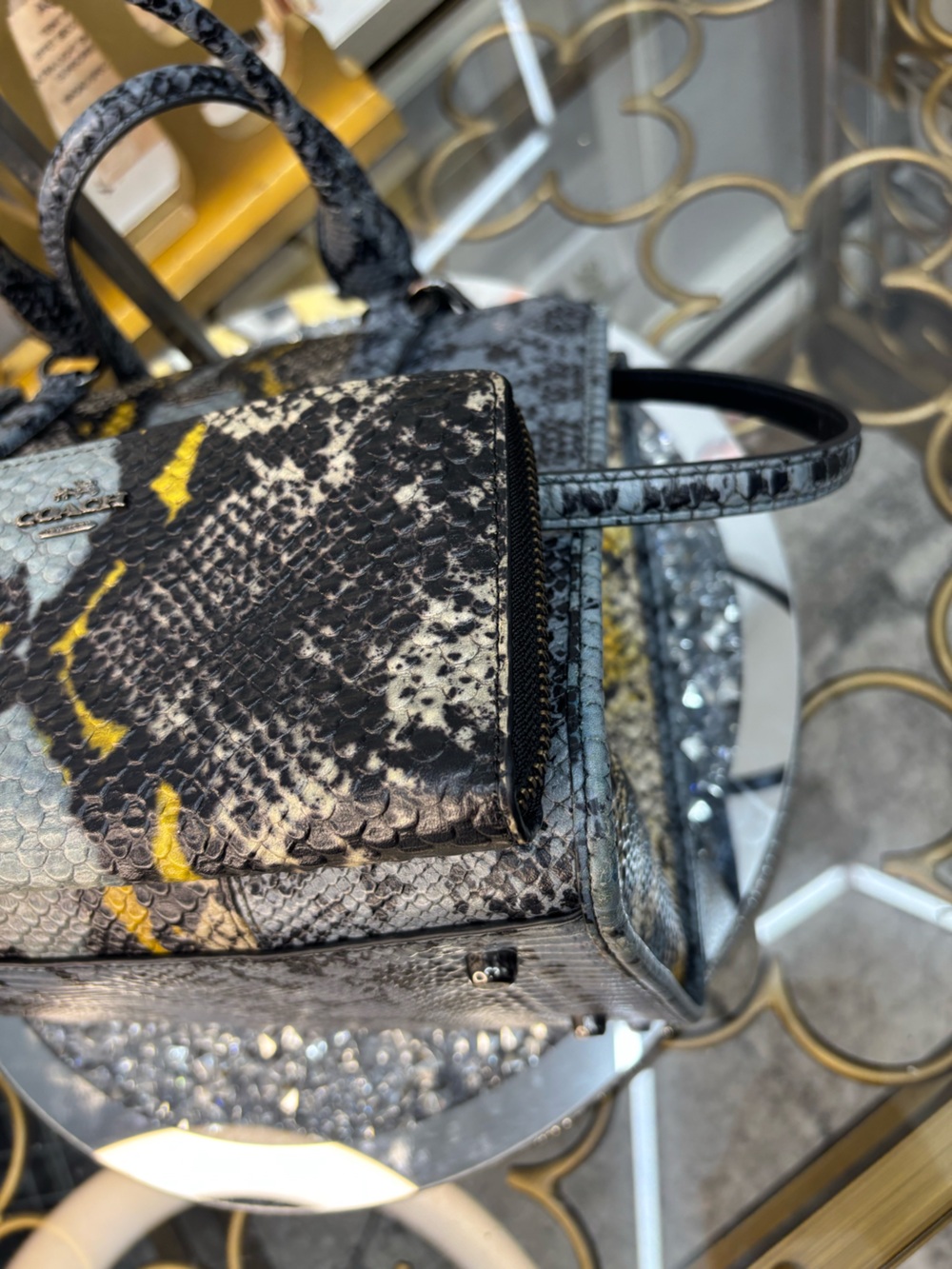 Coach 2015 Crosby Python embossed carryall EUC - Picture 12 of 15